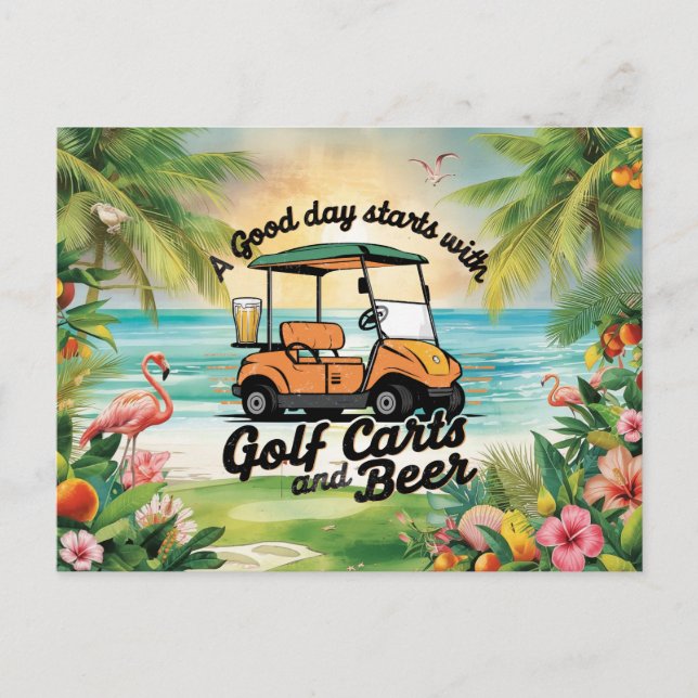 Rolig Florida golf-fest slogan för golfare Vykort (Framsida)
