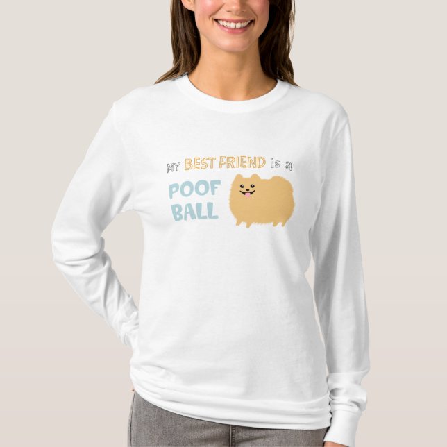 Rolig fluffig älsklings- hund för Pomeranian T-shirt (Framsida)