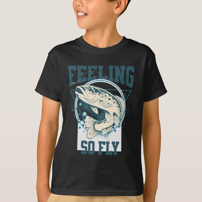 Rolig flugfisketräja för fiskare  t shirt (Framsida)