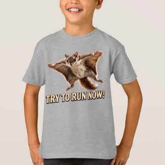 Rolig Flygande Ekorre Försök Att Springa Nu Meme T Shirt