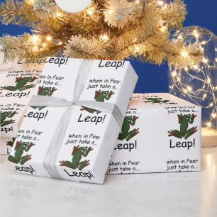 Rolig Flygande Groda Tar Ett Hopp När Den Är Rädd Presentpapper