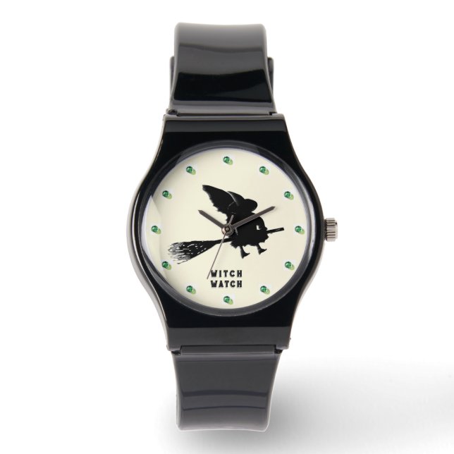Rolig Flygande Häxa Armbandsur (Framsida)