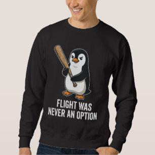 Rolig Flyglös Fågel Pingvin Design Lång Ärmad Tröja