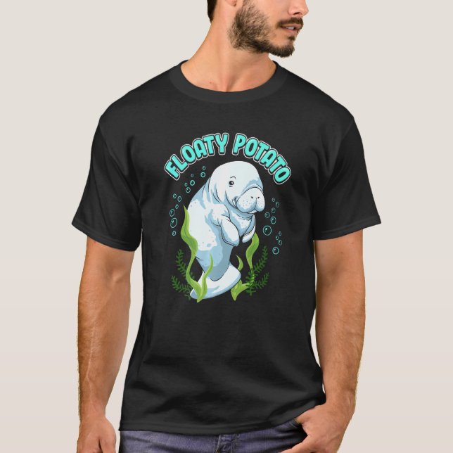 Rolig Flytande Potatis Manat Söt Sjöko Dugong T Shirt (Framsida)