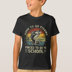 Rolig Född att gå på fiske B Fisk Fiskare Pojkar K T Shirt