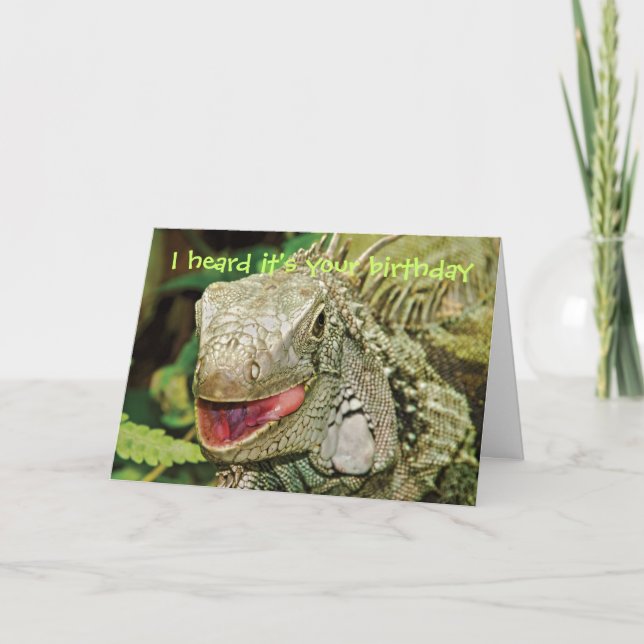 Rolig födelsedag för leguan kort (Framsida)