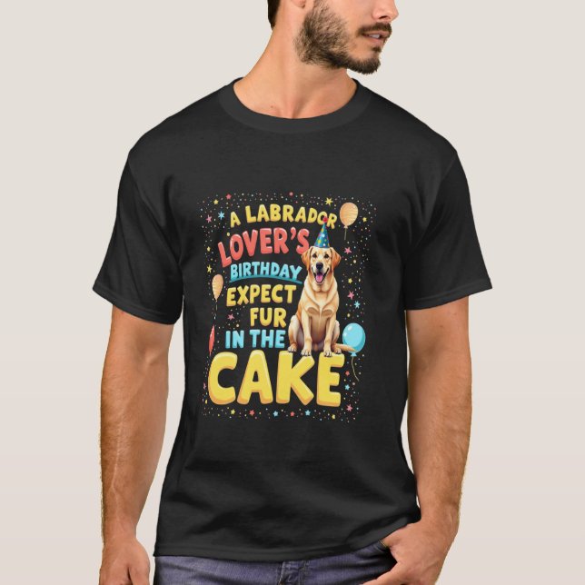 Rolig födelsedag Labrador hund T Shirt (Framsida)