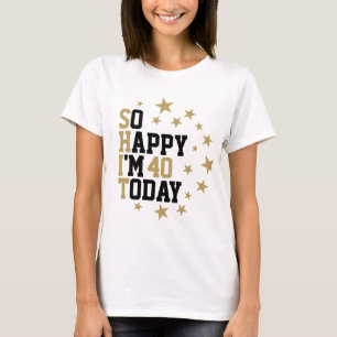 Rolig födelsedag svarta och gyllene stjärnor anpas t shirt