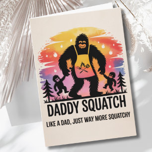 Rolig födelsedag till pappa Bigfoot Sasquatch gril Kort