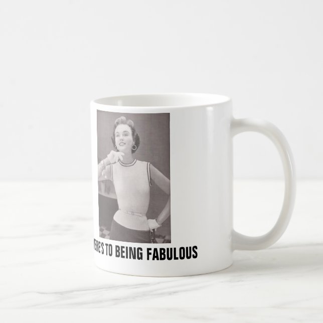 Rolig födelsedagkaffe koppar, Retro hemmafru Kaffemugg (Höger)