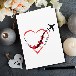 Rolig födelsedags kärlek så mycket hjärta & flygpl kort