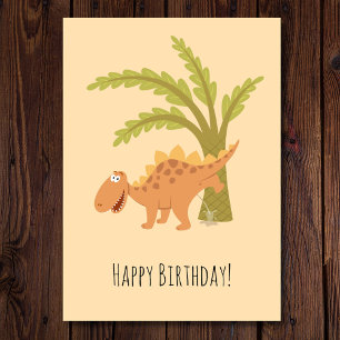 Rolig Födelsedags Kort med Rolig Dinosaurie Dino s