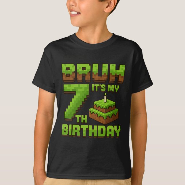 Rolig födelsedags-pojke Bruh Det är min 7-års föde T Shirt (Framsida)
