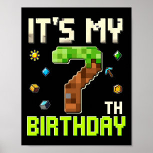 Rolig födelsedags pojke Det är min 7-årsdag Gamer  Poster