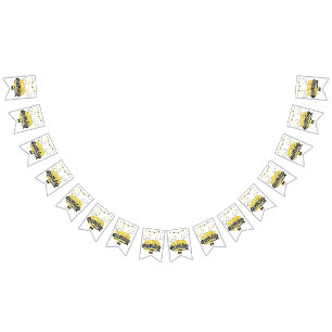 Rolig födelsedagsbanner med flaggor