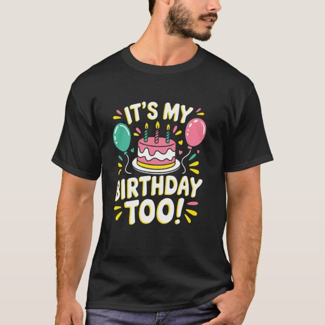 Rolig födelsedagsdesign för tvillingar och trillin t shirt (Framsida)