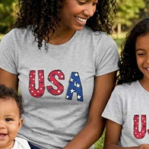 Rolig födelsedagsfirande i USA Röda vita och blå  T Shirt