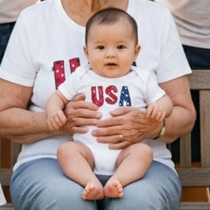 Rolig födelsedagsfirande i USA Röda vita och blå  T Shirt