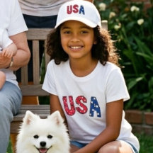 Rolig födelsedagsfirande i USA Röda vita och blå