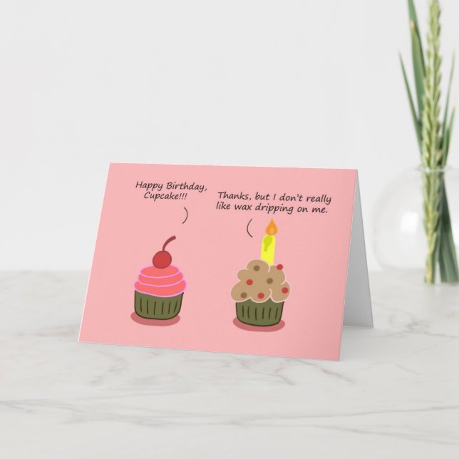 Rolig födelsedagskort: Cupcake-ljusproblem Kort (Framsida)