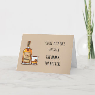 Rolig födelsedagskort för 30-årsdag med whisky-tem tack kort