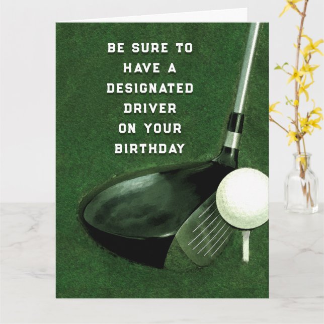 Rolig födelsedagskort för golf kort (Gul blomma)