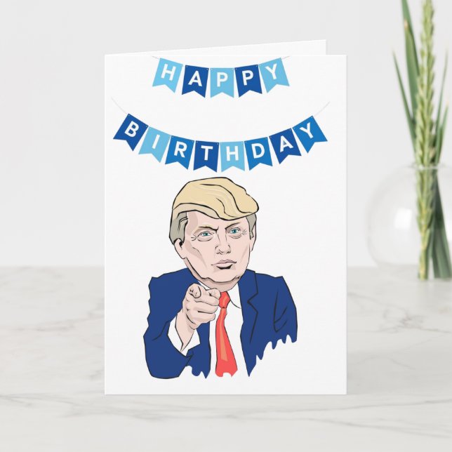 Rolig födelsedagskort med Donald Trump Kort (Framsida)