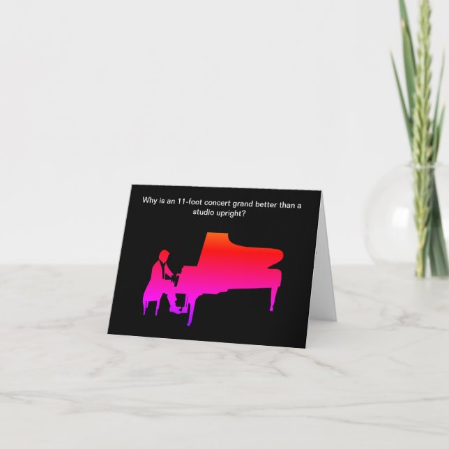 Rolig födelsedagskort med pianoskämt kort (Framsida)