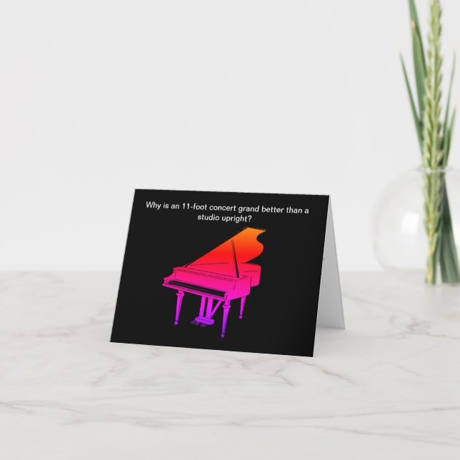 Rolig födelsedagskort med pianoskämt kort (Framsida)