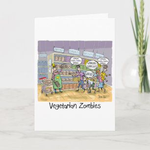 Rolig födelsedagskort med - Vegetariska zombier Kort
