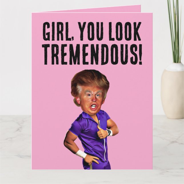 ROlig FÖDELSEDAGSKORT PÅ DONALD TRUMP TILL HENNE  Kort (Framsida)