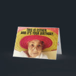 ROlig FÖDELSEDAGSKORT TILL BÄSTA VÄNINNAN FLICKVÄN Kort<br><div class="desc">DET HÄR ÄR ESTHER OCH DET ÄR DIN FÖDELSEDAG. GÖR INGET SOM ESTHER INTE SKULLE GÖRA & HA EN ROLIG FÖDELSEDAG.</div>