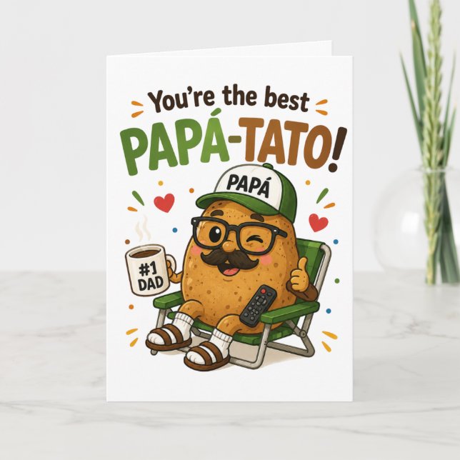 Rolig födelsedagskort till Pappa Tato  Kort (Framsida)