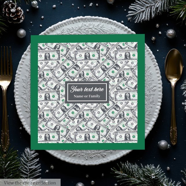 Rolig födelsedagspresent en dollars mönster humor pappersservett (Classic funny gift dollar pattern personalized birthday)
