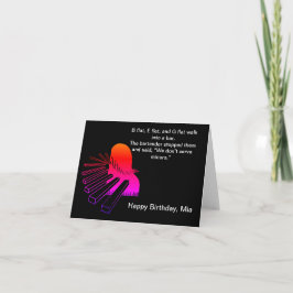 Rolig födelsedagspresent med rolig pianovits kort