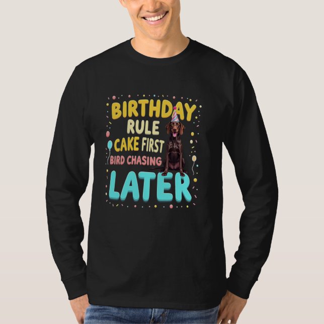 Rolig födelsedagspresent tysk korthårig pointer hu t shirt (Framsida)
