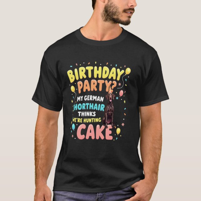 Rolig födelsedagspresent tysk korthårig pointer hu t shirt (Framsida)