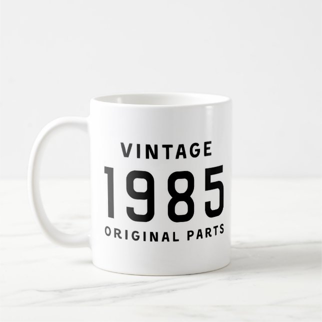 Rolig födelsedagspresent Vintage 1985 Originaldela Kaffemugg (Vänster)