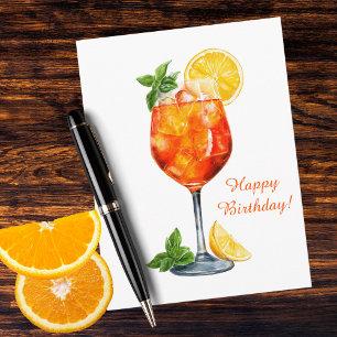 Rolig födelsedagsspritz italiensk cocktail anpassa helg vykort