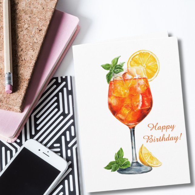 Rolig födelsedagsspritz italiensk cocktail beställ kort (Skapare uppladdad)