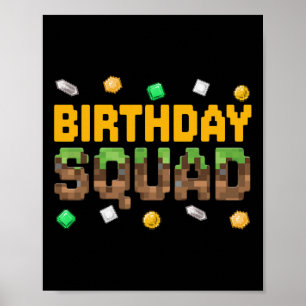 Rolig födelsedagssquad Födelsedags Pojke TV-spel P Poster