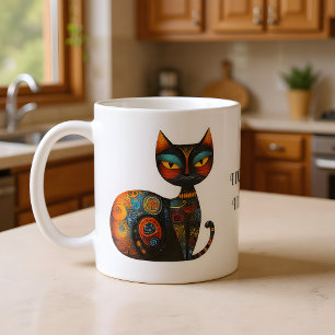 Rolig Folkkonst Katt "Jag fäller inte hår. Jag dek Kaffemugg