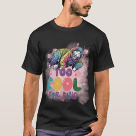Rolig "För cool för detta" Avslappnad Estetisk Kat T Shirt