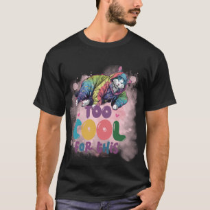 Rolig "För cool för detta" Avslappnad Estetisk Kat T Shirt