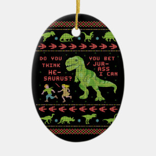 Rolig för Dinosaurvits för jul T Rex sticka för Julgransprydnad Keramik