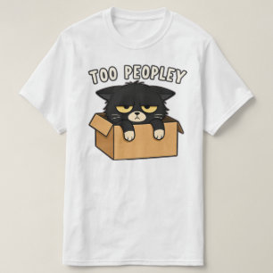 Rolig För Folkig Box Katt Illustration T Shirt