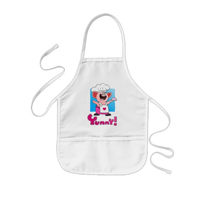 Rolig för tecknadgris för tecknad | rolig kock barnförkläde (Framsidan)