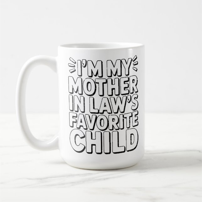 Rolig Föräldrahumor Favoritbarn Svärmor Kaffemugg (Vänster)
