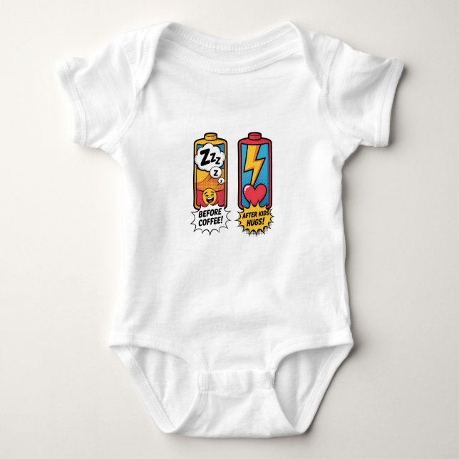 Rolig föräldrainsats – före kaffe efter barn  t shirt (Framsida)