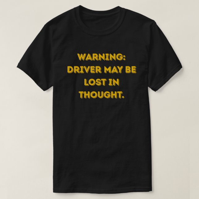 Rolig Förare Gul Text  T Shirt (Design framsida)